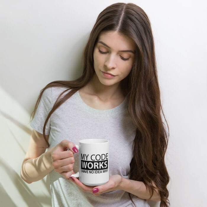 My Code Works I Have No Idea Why - White glossy mug - Image 17